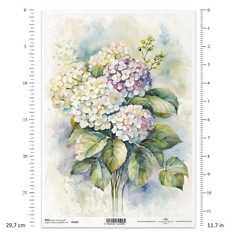 Hydrangea Rice Paper ITD Collection | Summer Flowers Collection Rice Paper | A4 Rice Paper ...
