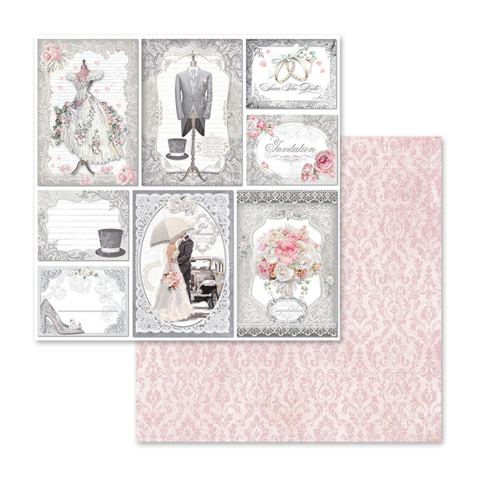 Stamperia Wedding Collection 12x12 Scrapbooking Paper Etsy