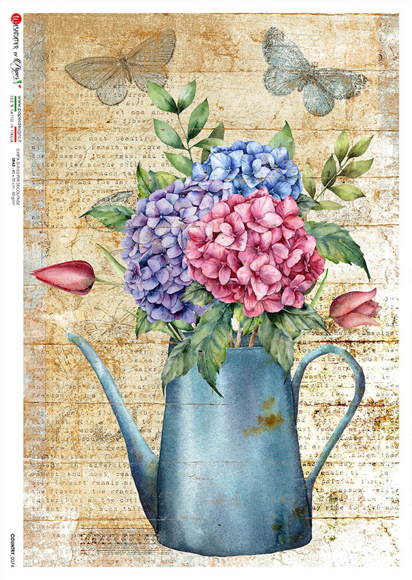 Hydrangea Rice Paper Paper Designs Rice Paper | Hydrangea Rice Paper | A4 Rice Paper ...