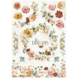 Stamperia Rice Paper | Romantic Garden of Promises Dreams | A4 Rice Paper | Decoupage Paper | 11.5 x 8.25 in | DFSA4693