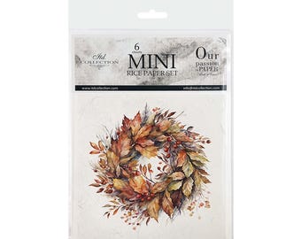 ITD Collection Mini Creative Set 14,8 x 14,8 cm (6 vellen), Decoupage Rijstpapier voor scrapbooking en knutselen, meerkleurig (RSM020 - HS code