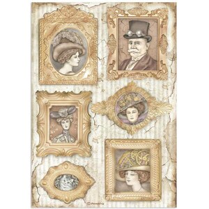 Stamperia Rice Paper | Lady Vagabond Lifestyle Frames | A4 Rice Paper | Decoupage Rice Paper | 11.5 x 8.25 ins | DFSA4644
