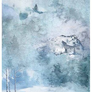 ITD Collection |  Winter Scene Blue | A4 Rice Paper | Decoupage Paper | ITD Rice R1521