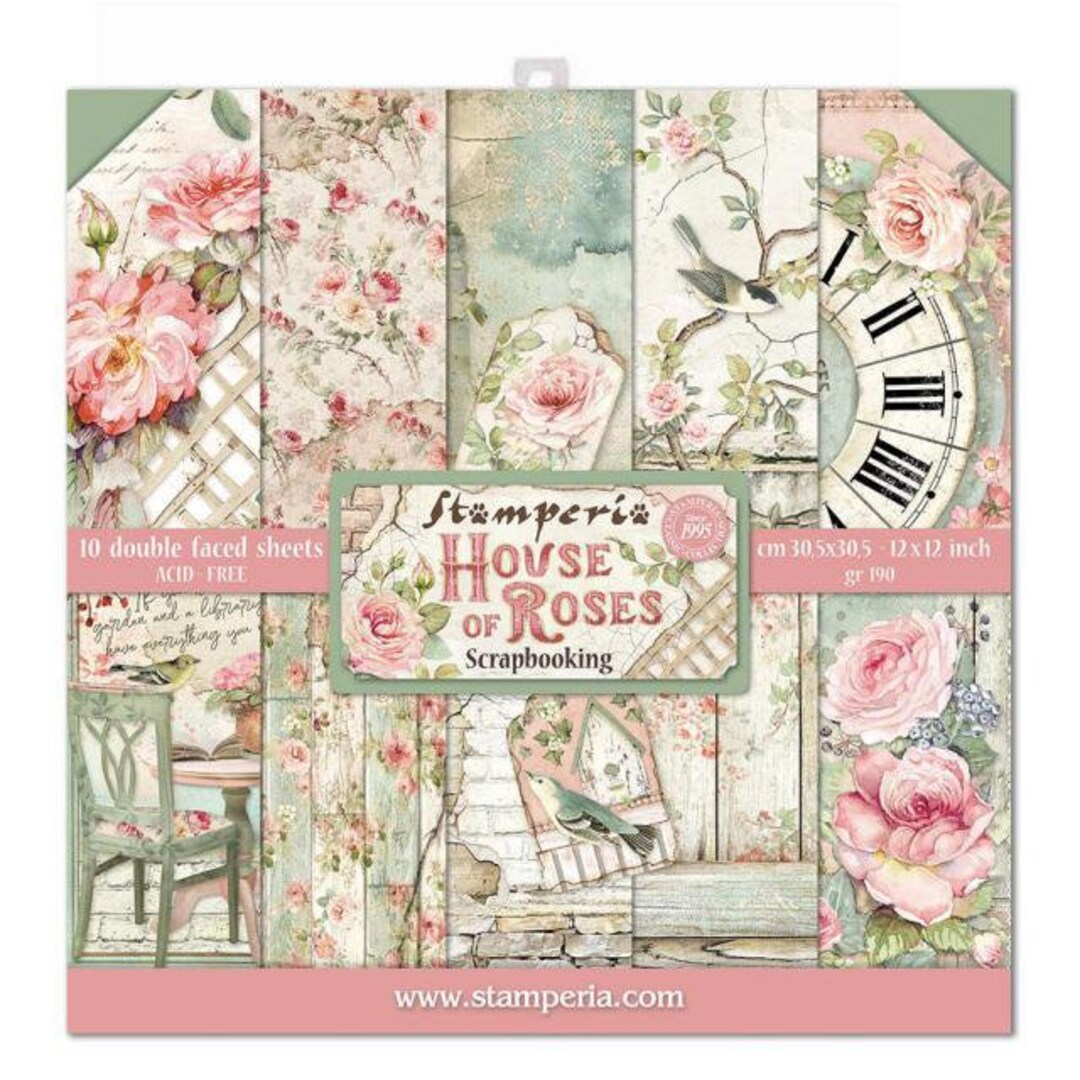 Scrapbooking Double Sided Paper 12 x 12, Card Stock, ScrapAndMe Amidst the  Roses