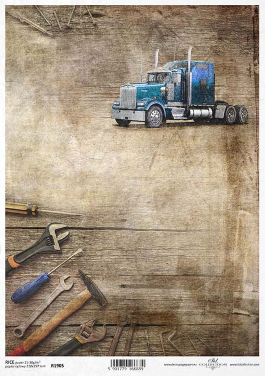 ITD Collection | Truck and Tools Rice Paper | A4 Rice Paper | Decoupage ...