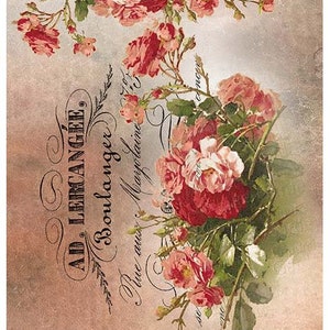 ITD Collection | Vintage Flowers | Rice Paper | A4 Rice Paper | Decoupage Paper | ITD Rice R1187