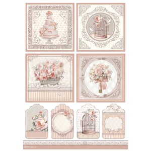 Stamperia Rice Paper | You and Me Cards | A4 Rice Paper | Decoupage Paper | 11.5 x 8.25 in | DFSA4694