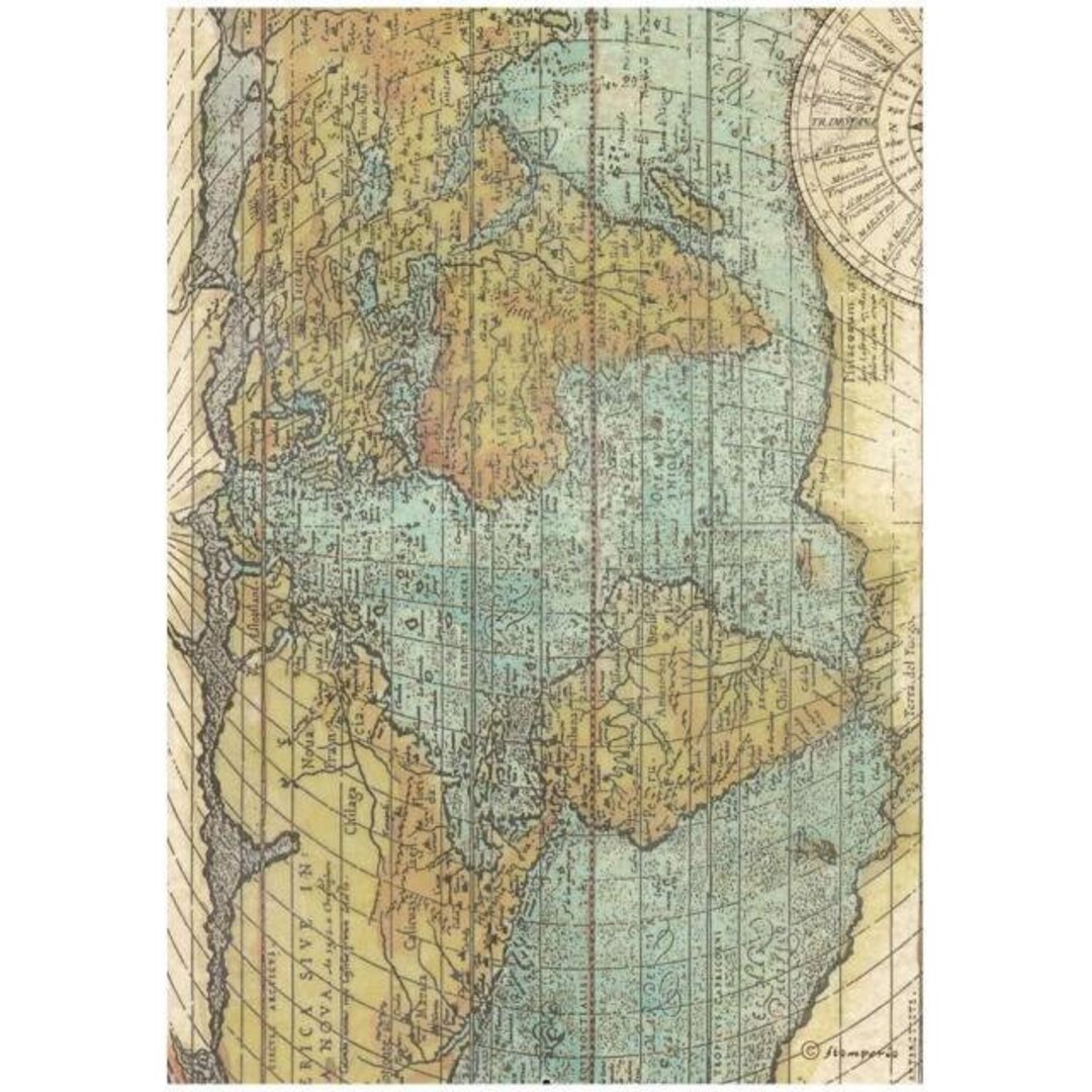 Stamperia Rice Paper | Around the World Map | A4 Rice Paper | Decoupage ...