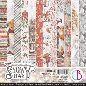 Ciao Bella | Memories of a Snowy Day Limited Edition Paper Pad | Double Sided Paper | 6 x 6 inches | Mixed Media | Made In Italy | CBH048
