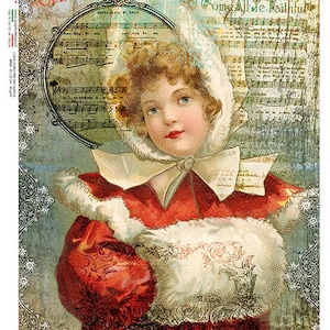 Paper Designs Rice Paper | Victorian Christmas Rice Paper | A4 Rice Paper | Decoupage Paper | 12.5" x 8.6" | Christmas 0339
