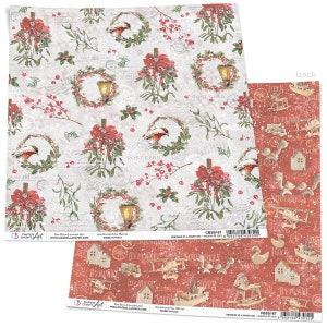 Ciao Bella | 1 Piece WREATHS & TOYS Scrapbook Paper | Scrapbooking  Paper | 12 x 12 inches | Mixed Media | Made In Italy | CBSS167