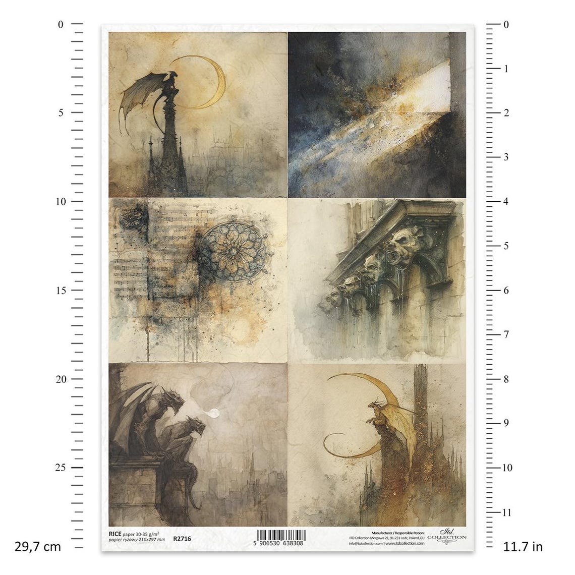 ITD Collection Rice Paper | Vintage Gothic Images | Dragons and Ravens ...