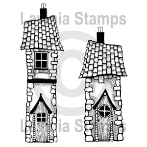 Lavinia Stamps | Bella&#39;s House Fairy | Cling Stamp | Large Silhouette Stamp | Bellas House | 2 Stamps | 10 x 3.5 cm and 8.5 x 4 cm | LAV448