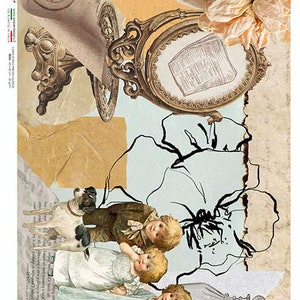 Paper Designs Rice Paper | Victorian Children Rice Paper | A4 Rice Paper | Decoupage Paper | 12.5&quot; x 8.6&quot; | Scene 0124
