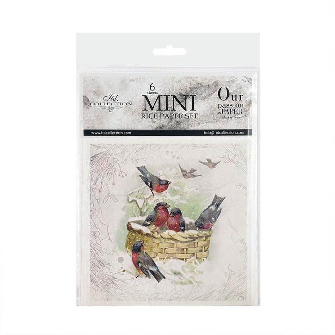 ITD Collection Mini Rice Paper Set | Vintage Birds | Mixed Media | 6 ...