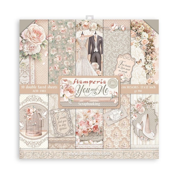 Stamperia You and Me Collection 12x12 Scrapbooking Paper Pad Double Sided Paper  12 X12 Inch 