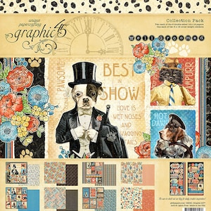 Graphic 45 | Well Groomed Collection Pack | 12x12 Paper Pad | 12 x 12 Paper | 16 Double-sided Sheets | Acid Free | Scrapbook Paper | New