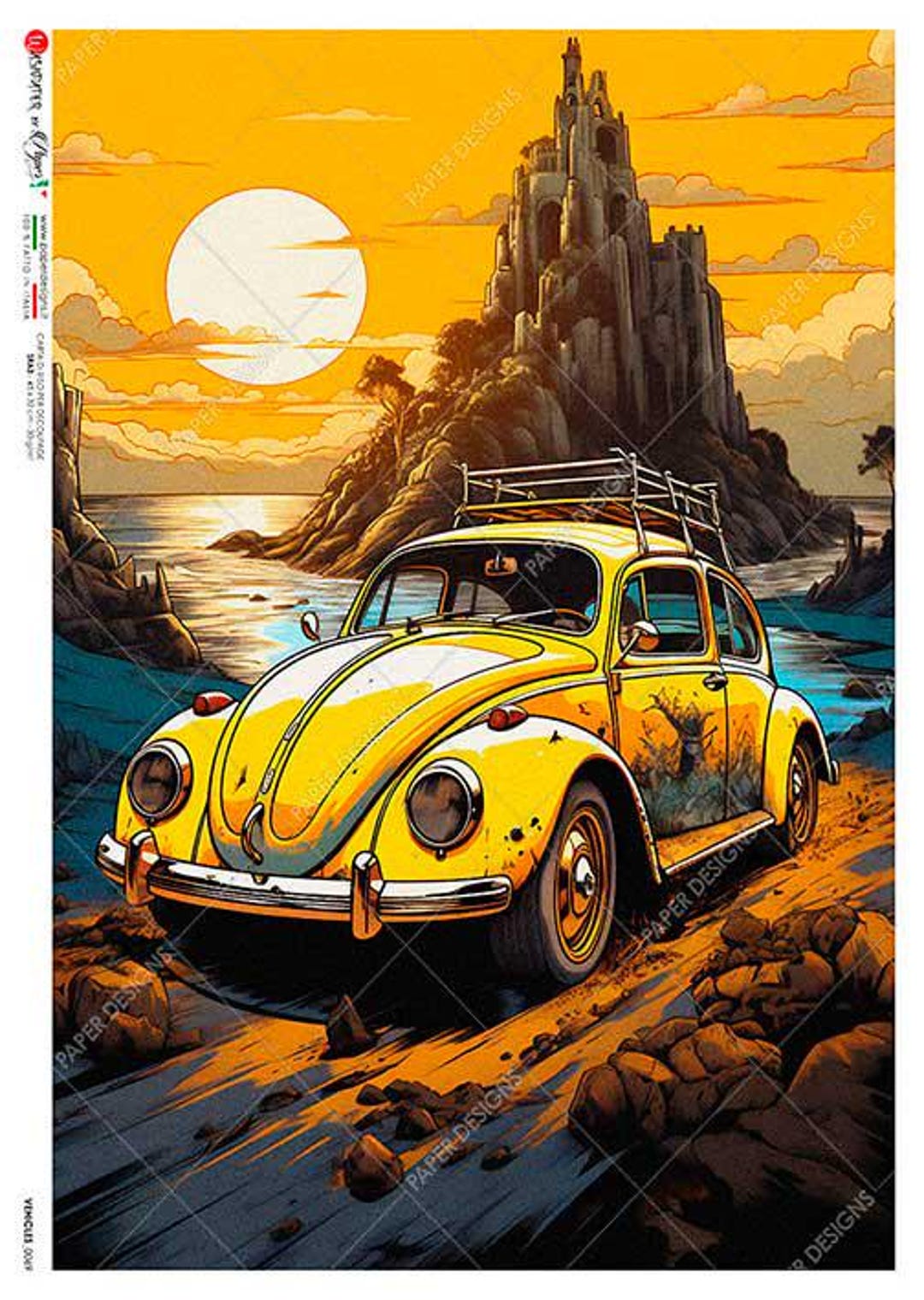 Paper Designs Rice Paper | Vehicles Rice Paper | A4 Rice Paper ...