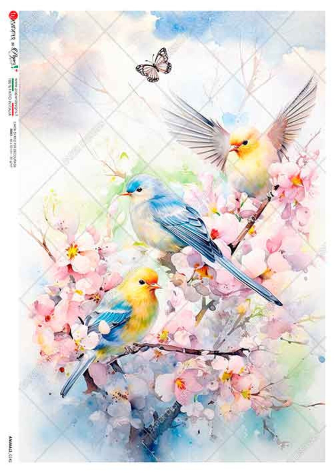 Paper Designs Rice Paper | Birds Rice Paper | A4 Rice Paper | Decoupage ...