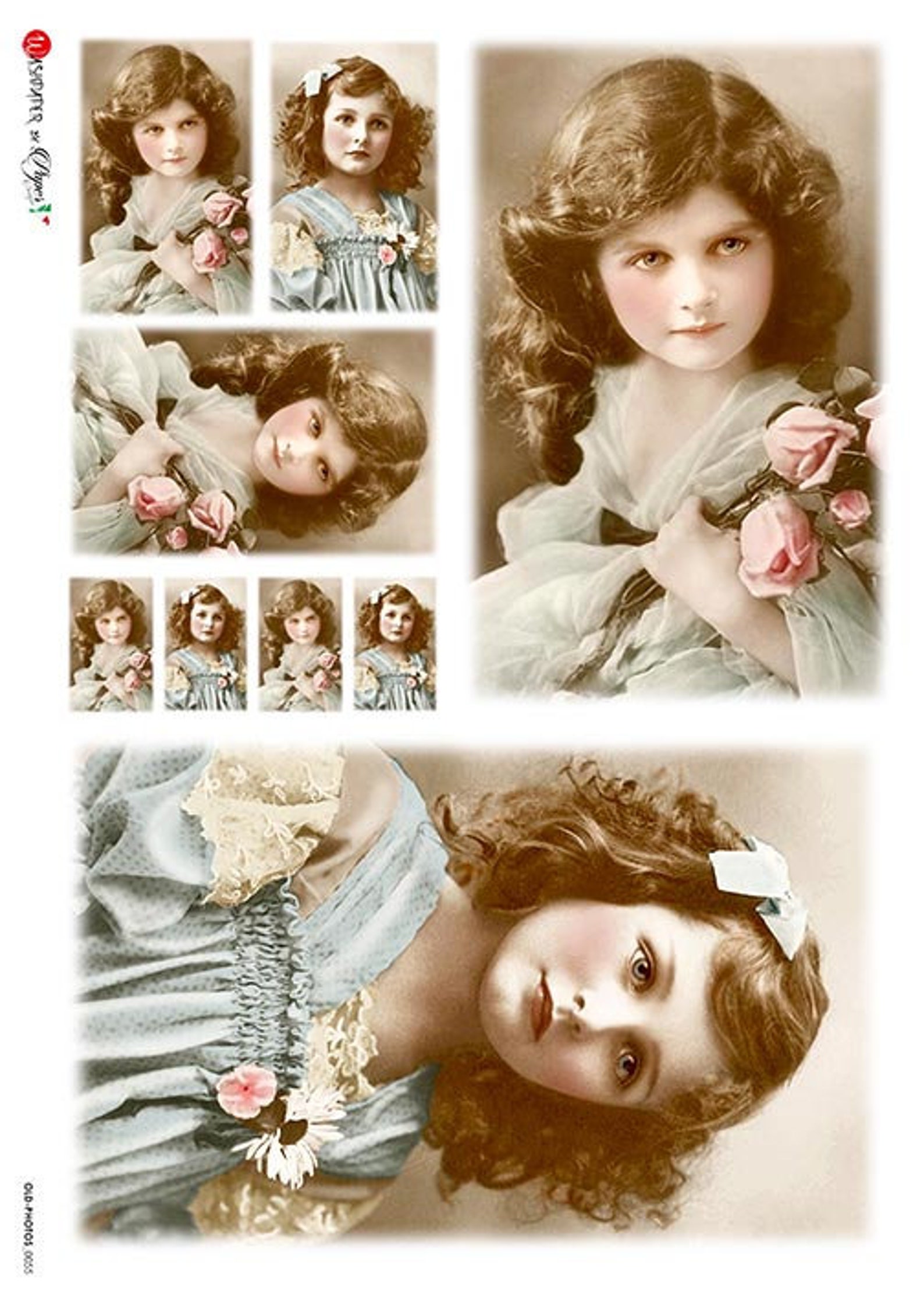 Paper Designs Rice Paper | Vintage Photo Young Girls | A4 Rice Paper ...