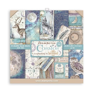 Stamperia Cosmos Collection 8x8 Scrapbooking  Paper | Double Sided Paper | 8 x 8 inch |  Acid Free Paper | New
