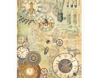 Ciao Bella | 1 Piece JULES VERNE | A4 Rice Paper | Rice Paper | 8.25 x 11.5 inches | Mixed Media | Made In Italy | CBRP043