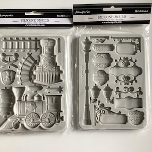 Stamperia | A5 Silicone Mould Mold | Art of Travelling Train KACMA549 | Art of Travelling Plates KACMA551 | Clay Mold | Resin Mold