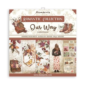 Stamperia Romantic Collection Our Way Scrapbooking Paper Pad | Double Sided Paper | 6 x 6 inch | Extra Small Pad | SBBXS19