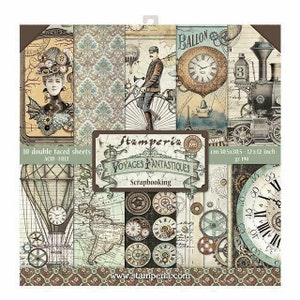 Stamperia Voyages Fantastiques Collection 12x12 Scrapbooking  Paper | Double Sided Paper | 12 x 12 inch  | Acid Free Paper | SBBL53