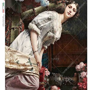 Paper Designs Rice Paper | Woman on a Lounge | A4 Rice Paper | Natural Rice Paper | Decoupage Paper | 12.5&quot;x 8.6&quot; | Artwork 0137