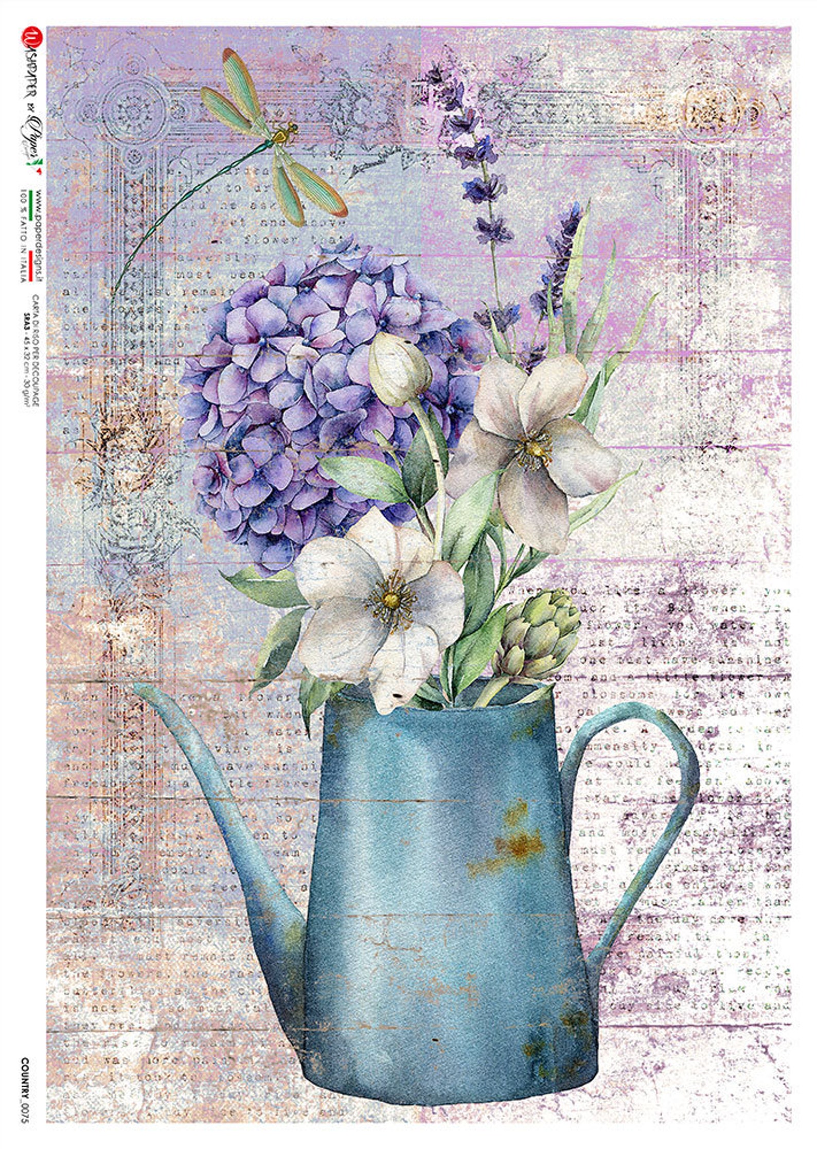Hydrangea Rice Paper Paper Designs Rice Paper | Blue Hydrangea Paper | A4 Rice Paper ...