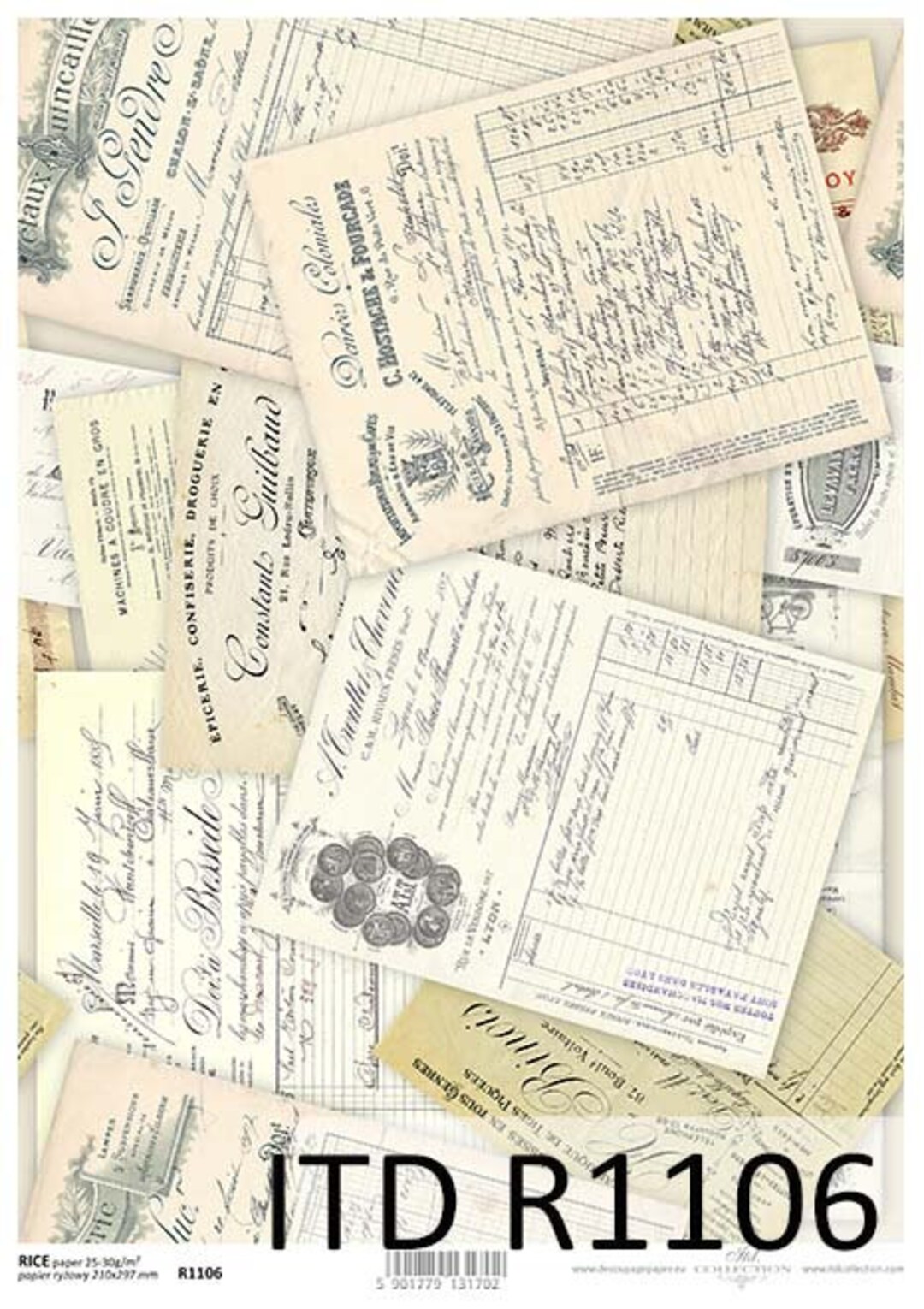 ITD Collection | Vintage Document | Rice Paper | A4 Rice Paper ...
