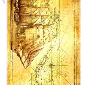 Paper Designs Rice Paper | Old Map Rice Paper | A4 Rice Paper | Natural Rice Paper | Decoupage Paper | 12.5&quot; x 8.6&quot; | Old Maps 0002