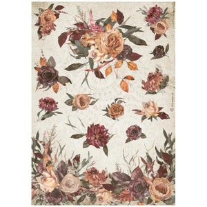 Stamperia Rice Paper | Our Way Flowers | A4 Rice Paper | Decoupage Rice Paper | Rice Paper | 11.5 x 8.25 inches | DFSA4715