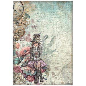 Stamperia A4 Rice Paper | Master of Magic | 11.5 x 8.25 inches | Select - Lady DFSA41009 | Clock DFSA41010 | Peony DFSA41011