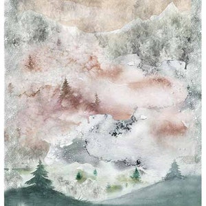 ITD Collection |  Winter Scene | Muted Colors | A4 Rice Paper | Decoupage Paper | ITD Rice R1525