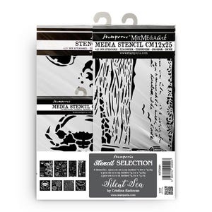 Stamperia Stencils | Silent Sea | 8 piece Assortment Stencils | Silent Sea Set | KSTDX01