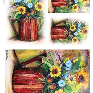 Paper Designs Rice Paper | Sunflowers Rice Paper | A4 Rice Paper | Natural Paper | Decoupage Paper | 12.5&quot; x 8.6&quot; | Flowers 0055