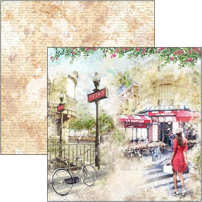 Papel Decorativo CIAO BELLA - Bloc Años 70, 8 Diseños Diferentes, 30.5x30.5 Cm, Para Manualidades