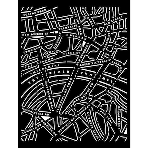 Stamperia Mixed Media | Our Way Street Map |  Mixed Media Stencil | Stencil | 20 x 25 cm | KSTD111