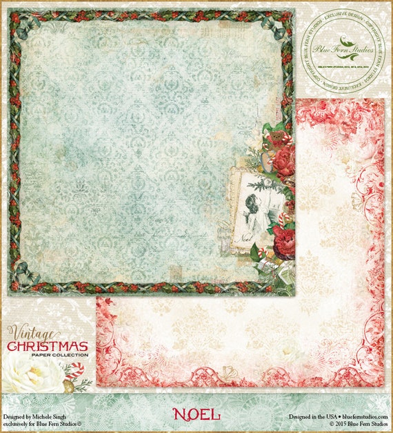 Acid Free Blue Fern Studios 12 x 12 Single Sheet 1 piece Vintage Christmas 2 NOEL Scrapbook Paper 12×12 Paper Double-Sided Acid Free Blue Fern Studios 12 x 12 Single Sheet 1 piece Vintage Christmas 2 NOEL Scrapbook Paper 12×12 Paper Double-Sided