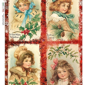 Paper Designs Rice Paper | Victorian Christmas Rice Paper | A4 Rice Paper | Decoupage Paper | 12.5" x 8.6" | Christmas 0338