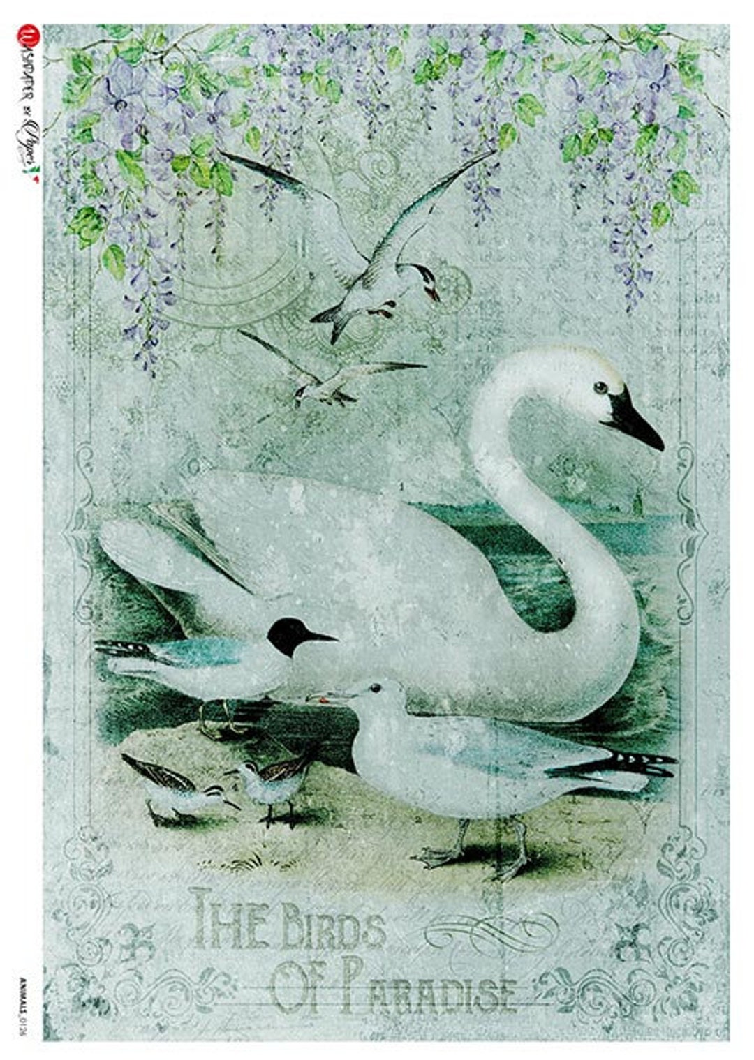 Pink Swan Rice Paper Paper Designs Rice Paper | Swan Paper | A4 Rice Paper | Natural Rice ...
