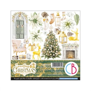 Ciao Bella Sparkling Christmas Paper Pad 6&quot; x 6&quot; | 12 pages | Made in Italy | Acid Free | Double Sided Paper | 24 Designs | CBQE069