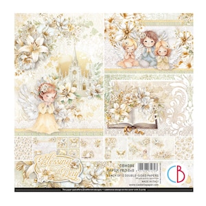 Ciao Bella Blessing Day Paper Pad 8&quot; x 8&quot; | 12 pages | Made in Italy | Acid Free | Double Sided Paper |  CBH086
