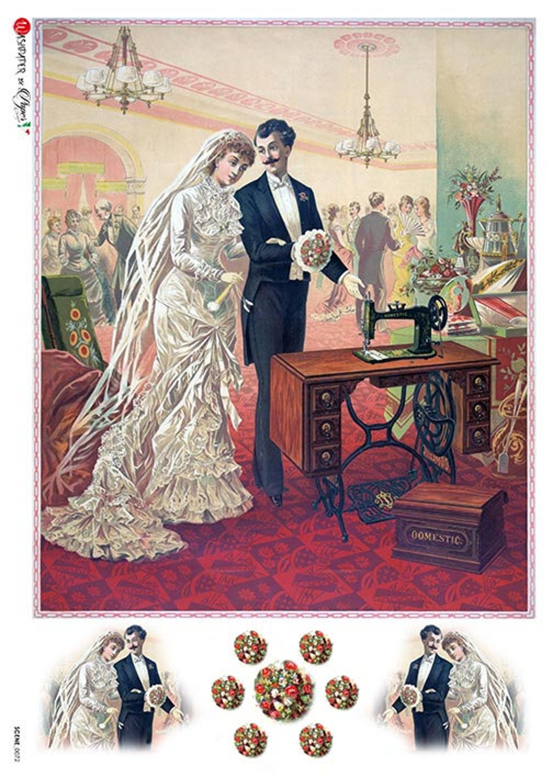 Paper Designs Rice Paper | Victorian Bride and Groom Rice Paper | A4 ...