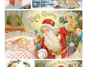 Paper Designs Rice Paper | Santa Christmas Eve Christmas Rice Paper | A4 Rice Paper | Decoupage Paper | 12.5" x 8.6" | Christmas 0264