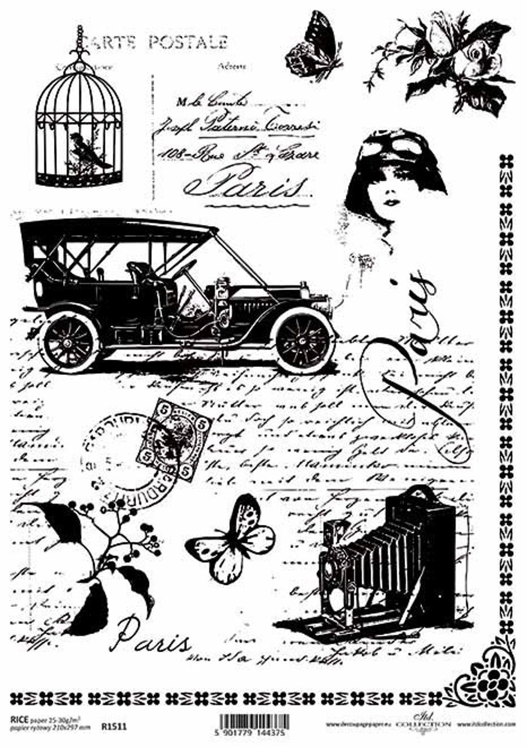 ITD Collection | Vintage Items | A4 Rice Paper | Decoupage Paper ...