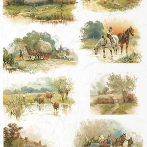 ITD Collection | Country Scene | Rice Paper | A4 Rice Paper | Decoupage Paper | ITD Rice R1079