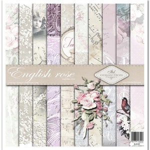 ITD Collection English Rose | Single Sided Paper | 12x12 Paper | Card Stock | Acid free | Scrapbooking Paper | Ephemera | Paper Crafts
